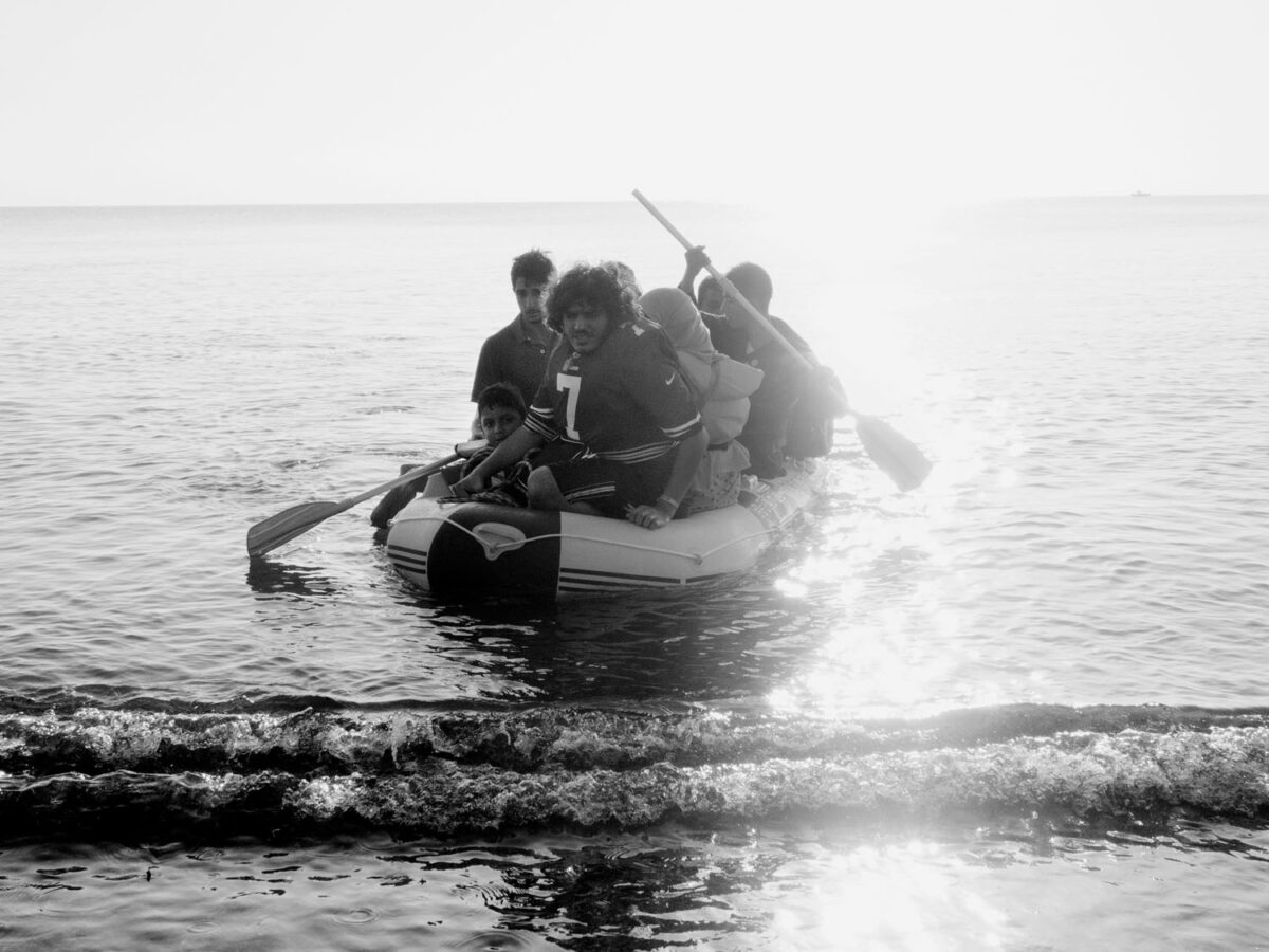 6 or 7 people on a small inflatable boat