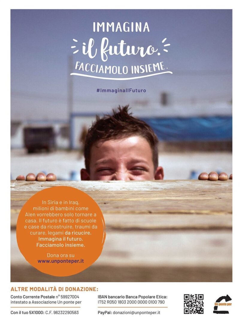Un ponte per fundraising campaign poster - a boy