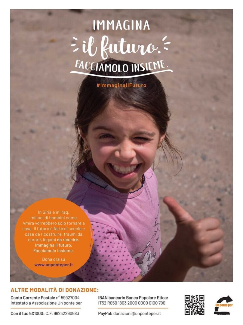 Un Ponte Per fundraising campaign poster - a girl