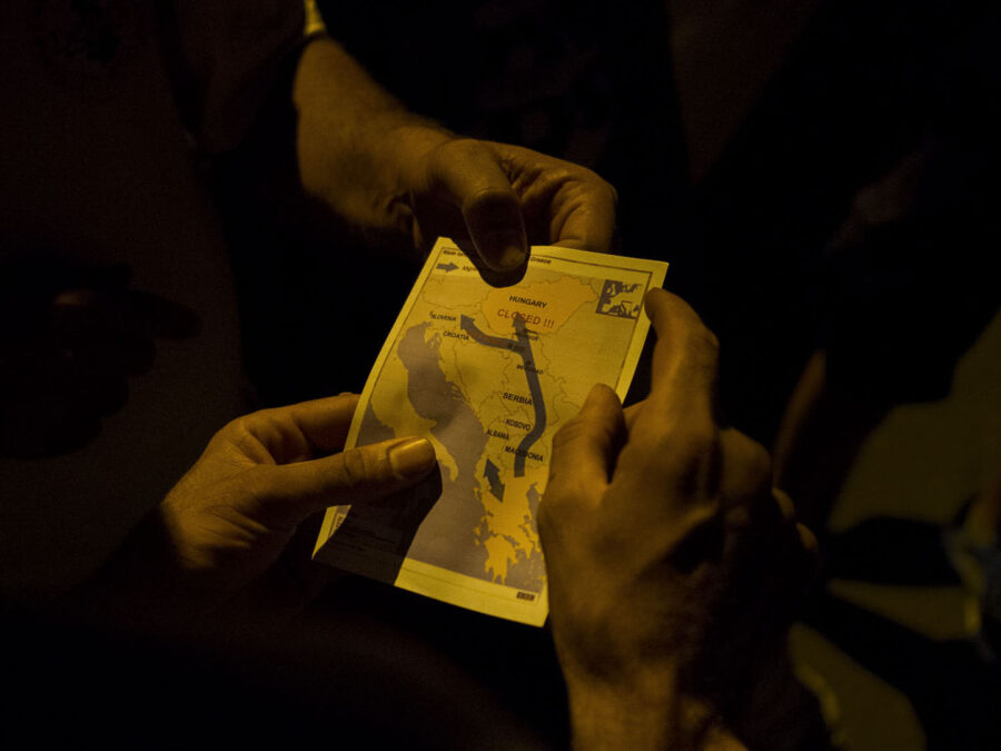 Small map telling that Hungary border is closed